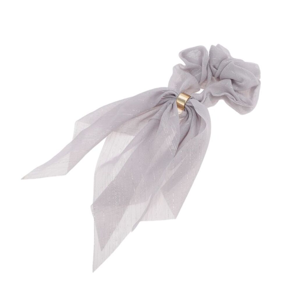 Fashion Silver Wire Bow Hair Ties Gray